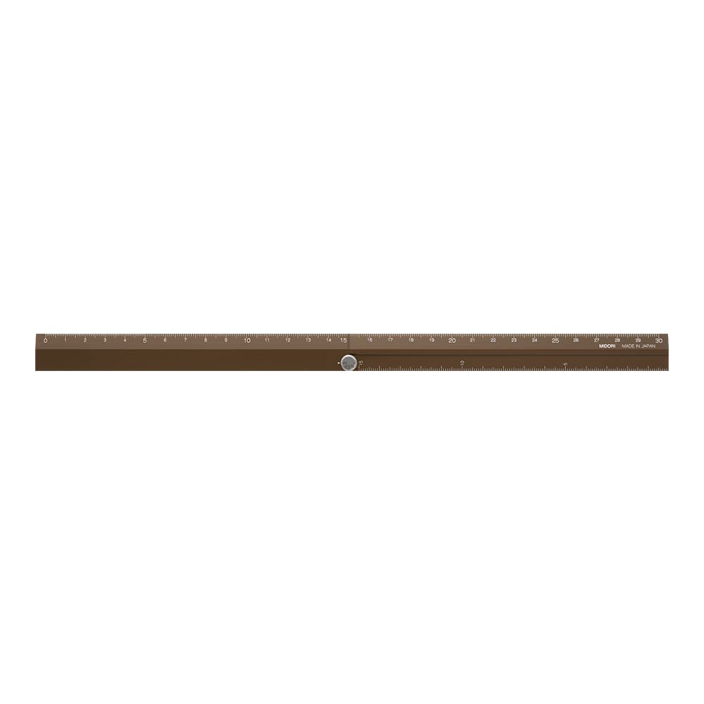 ミドリ(MIDORI） Midori 42287006 Aluminum Multi Ruler, 11.8 inches (30 cm), Brown
