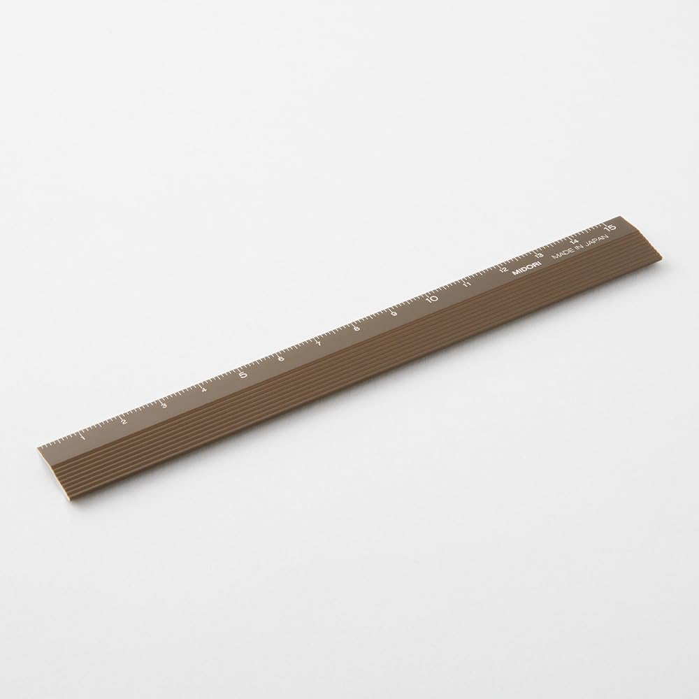 Midori 42288006 Aluminum Ruler, 5.9 inches (15 cm), Brown