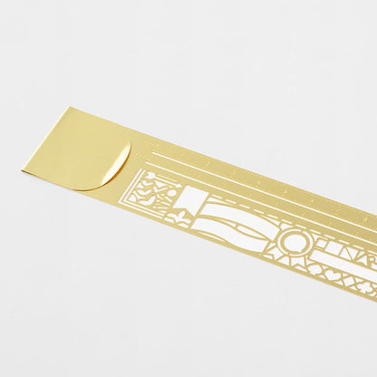 MIDORI Brass 0.3mm Thin Decorative Ruler, 3.9in, Drafting Tools