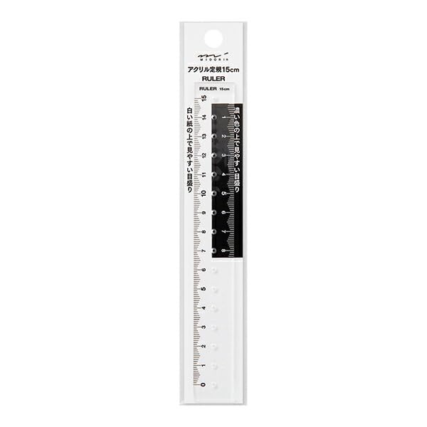 Midori 42293006 Ruler 5.9 inches (15 cm), Transparent A
