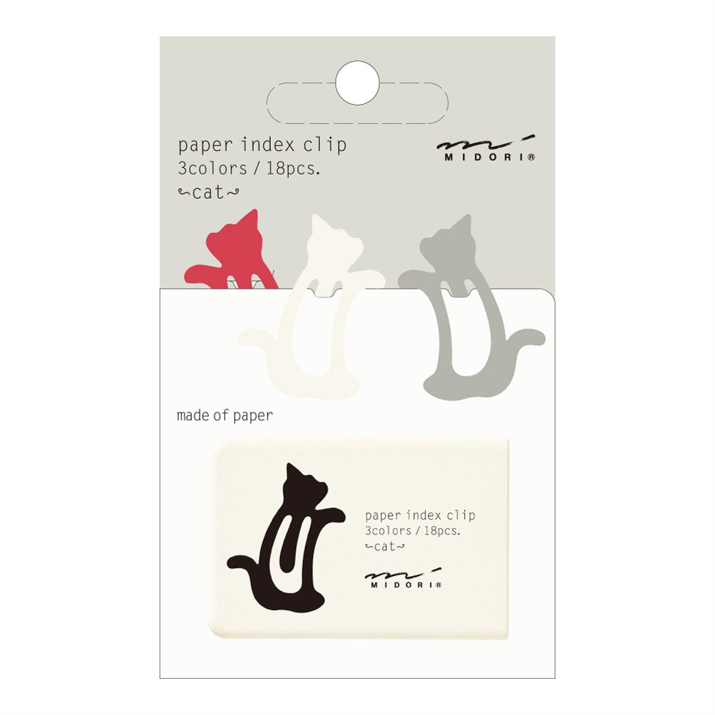 Midori Index Clips - Cat, 11.61 x 1.7 x 8.51 cm