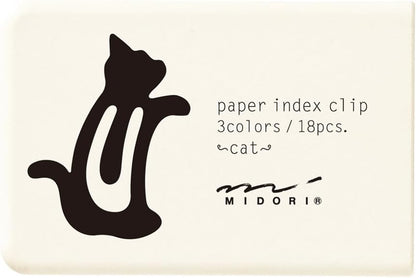 Midori Index Clips - Cat, 11.61 x 1.7 x 8.51 cm