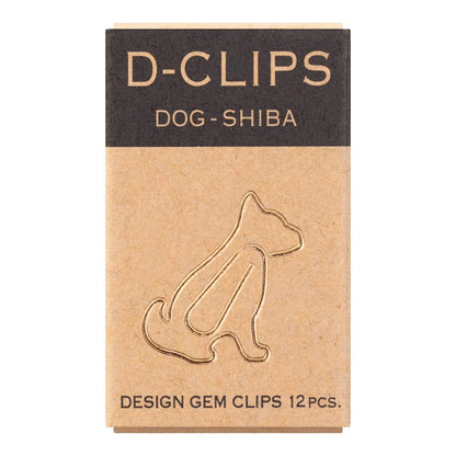 Midori Paper Clip, D-Clips Mini Box, Shiba Inu, 12 Pieces (43344006