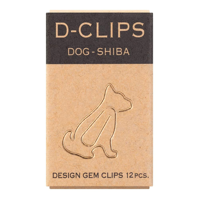 Midori Paper Clip, D-Clips Mini Box, Shiba Inu, 12 Pieces (43344006