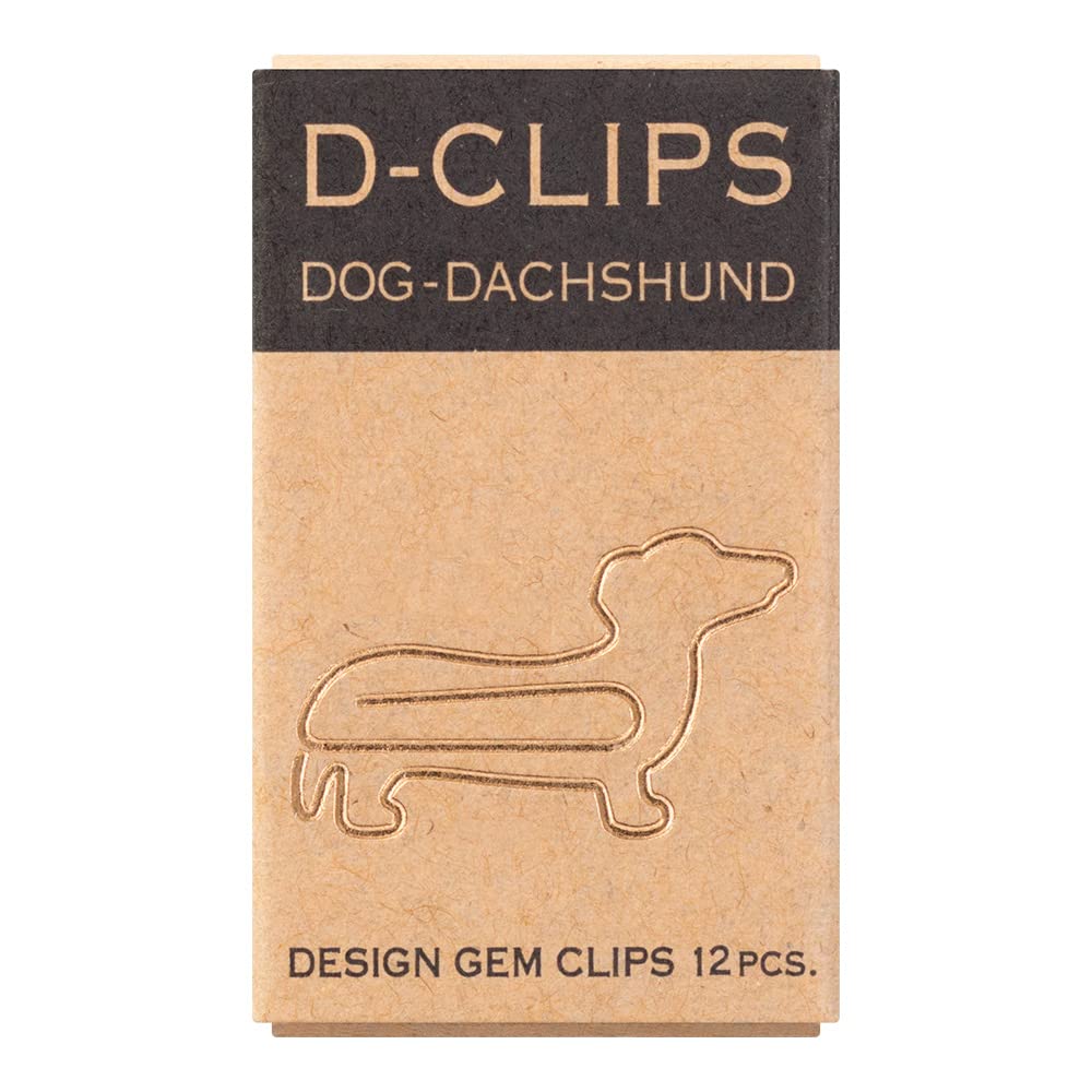 Midori Paper Clip, D-Clips Mini Box, Dachshund, 12 Pieces (43345006