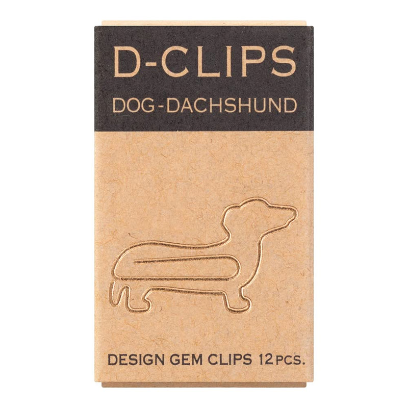 Midori Paper Clip, D-Clips Mini Box, Dachshund, 12 Pieces (43345006