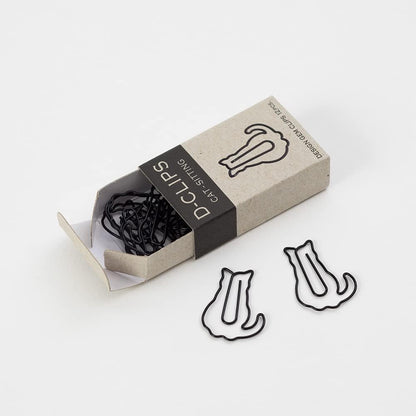Midori Paper Clip, D-Clips Mini Box, Sitting Cat, 12 Pieces (43349006