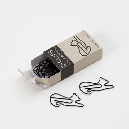 Midori Paper Clip, D-Clips Mini Box, Stretching Cat, 12 Pieces (43350006