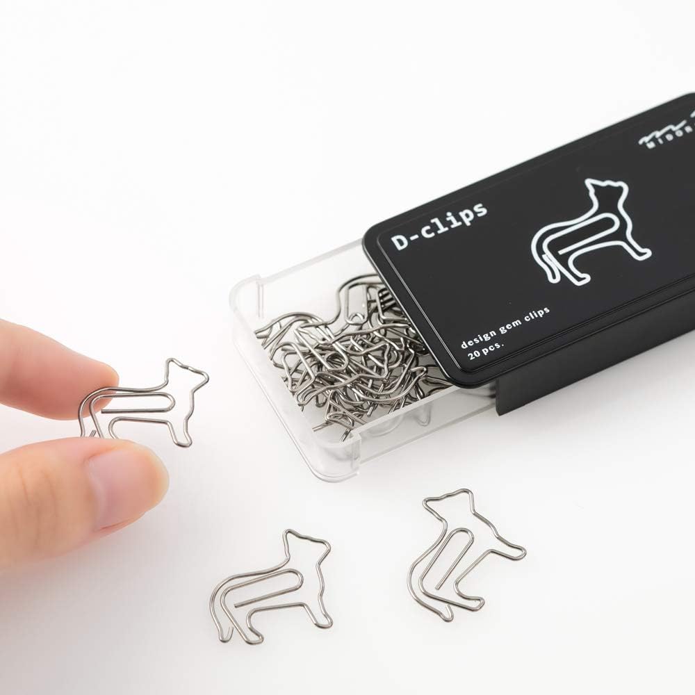 Midori D-clips Cat Paper Clips (Pack of 20) 43387-006