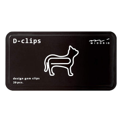 Midori D-clips Cat Paper Clips (Pack of 20) 43387-006