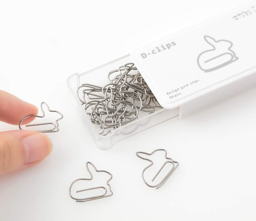Midori D-clips rabbit paper clips (20 pieces) 43388-006