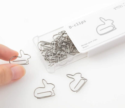 Midori D-clips rabbit paper clips (20 pieces) 43388-006