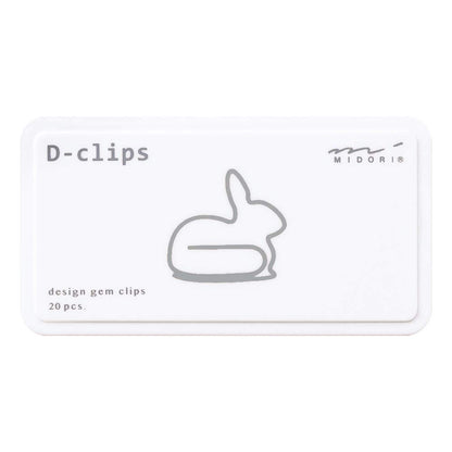 Midori D-clips rabbit paper clips (20 pieces) 43388-006
