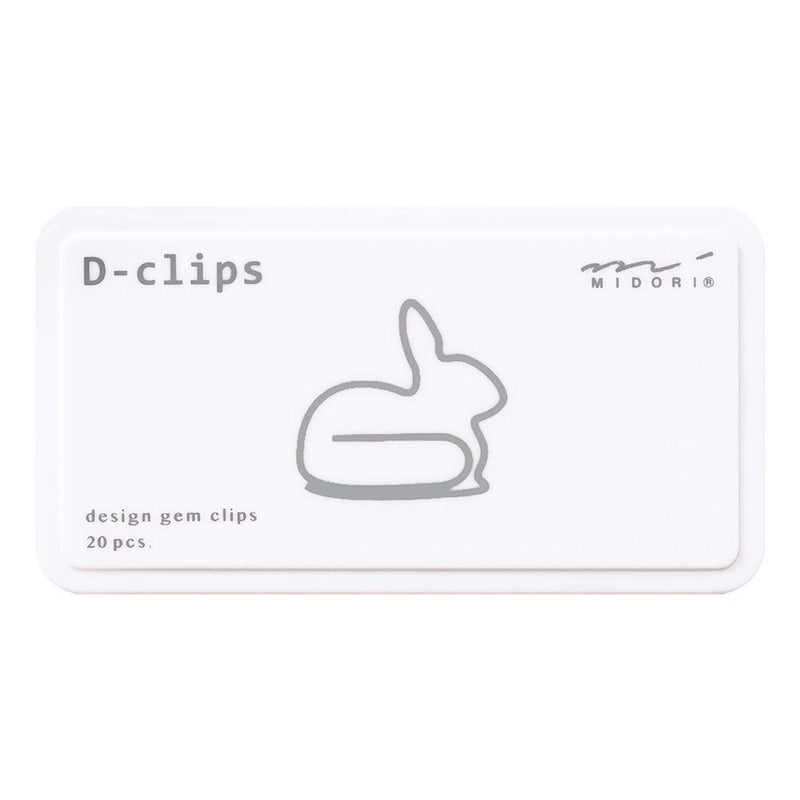 Midori D-clips rabbit paper clips (20 pieces) 43388-006