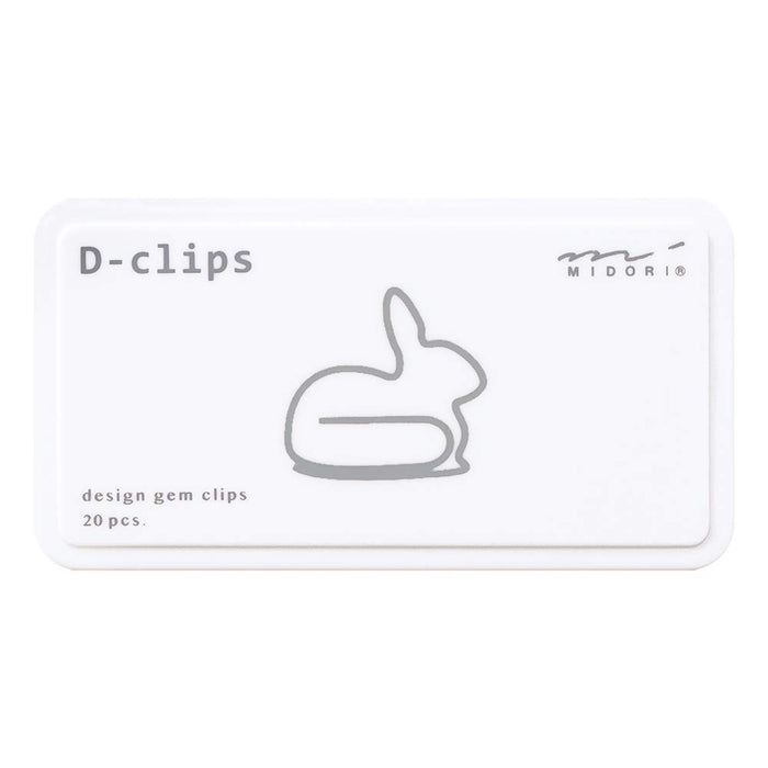 Midori D-clips rabbit paper clips (20 pieces) 43388-006