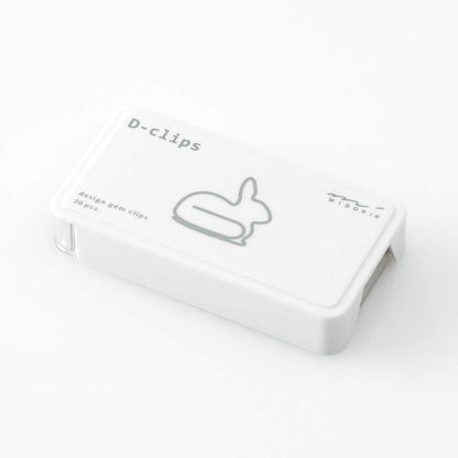 Midori D-clips rabbit paper clips (20 pieces) 43388-006