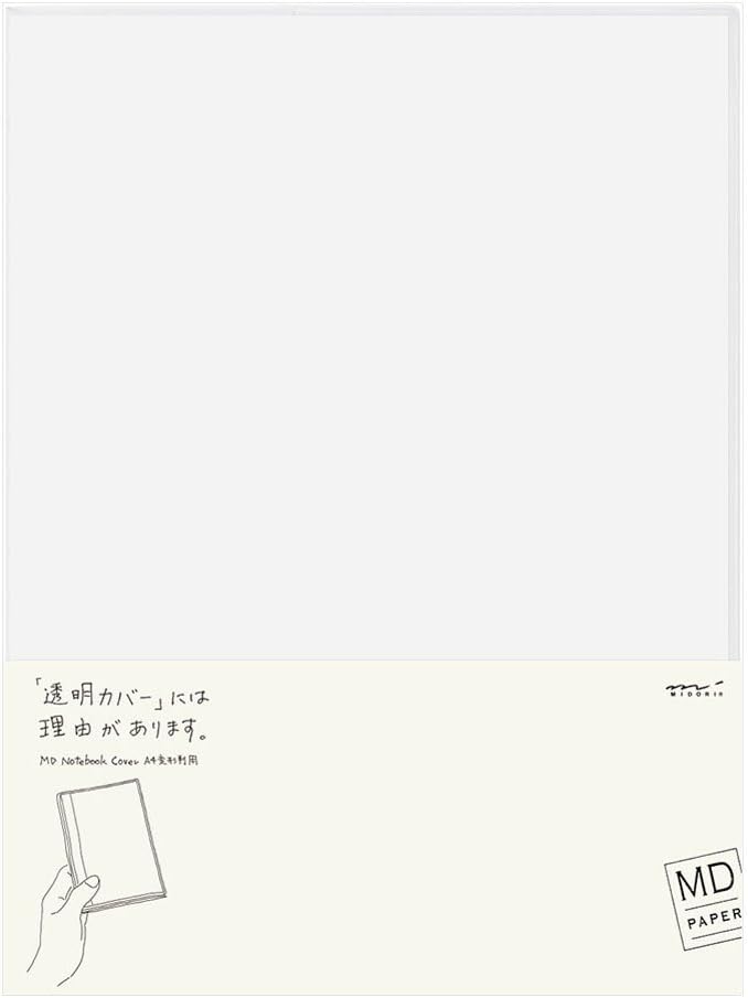 Midori- Clear Cover for MD Notebook &ltL> Funda de plástico Transparente para Cuaderno, tamaño L, L (49390006