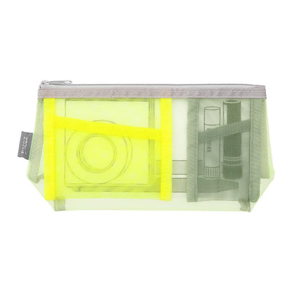 Midori Pen & Tool Pouch with Gusset, yellow-green, 1個 (x 1), Simple