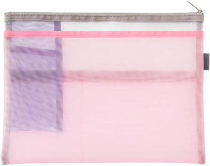Midori 53354006 Multi Pouch, Pen & Tool Pouch, B5, Mesh, Pink