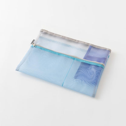 Midori Pen & Tool Pouch <B5> Mesh Light Blue