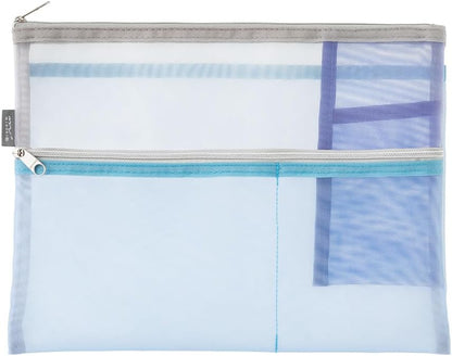 Midori Pen & Tool Pouch <B5> Mesh Light Blue