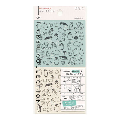 Designphil Notebook Sticker, Removable Talking Sticker, Sea Animal Pattern
