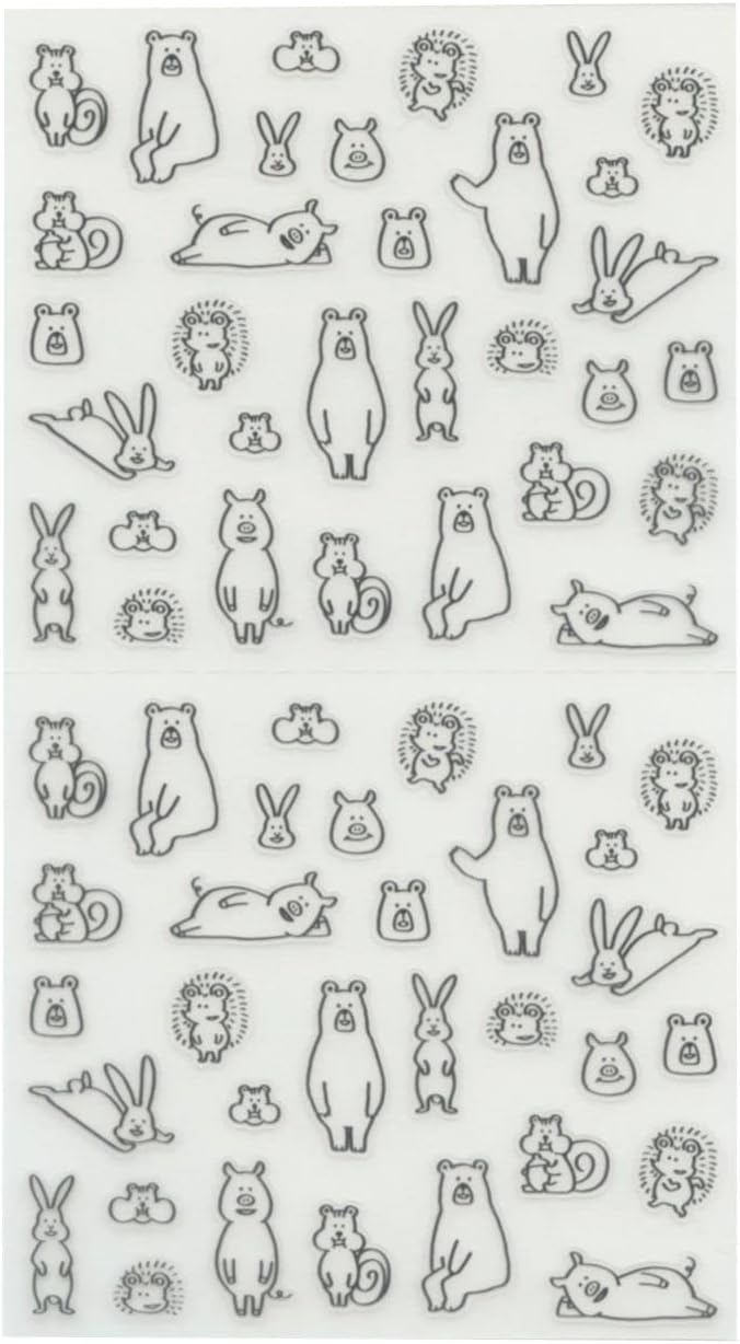 Midori Sticker 2590 Chat Forest Animals
