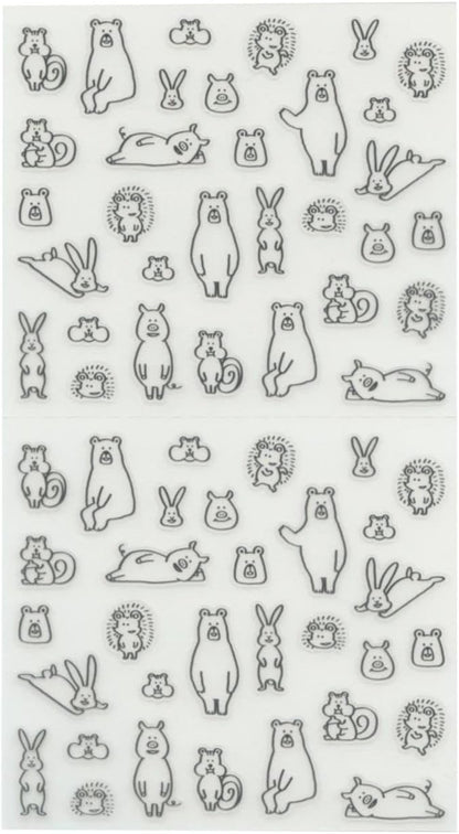 Midori Sticker 2590 Chat Forest Animals