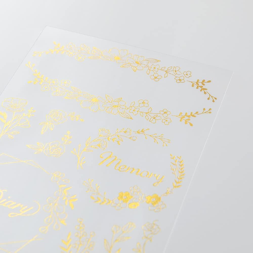 Midori 82620006 Sticker Transfer Foil Floral Pattern