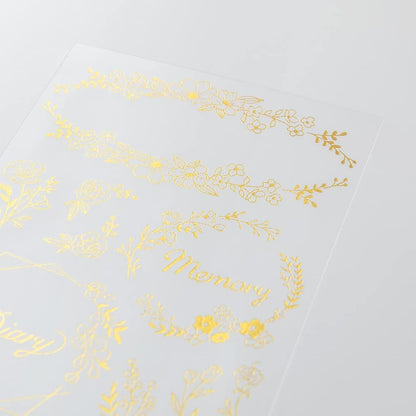 Midori 82620006 Sticker Transfer Foil Floral Pattern