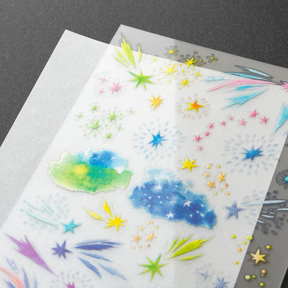 Midori Transfer Sticker 2635 Watercolor Starry Sky