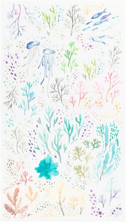 Midori 82636006 Sticker Decal Watercolor Sea Pattern