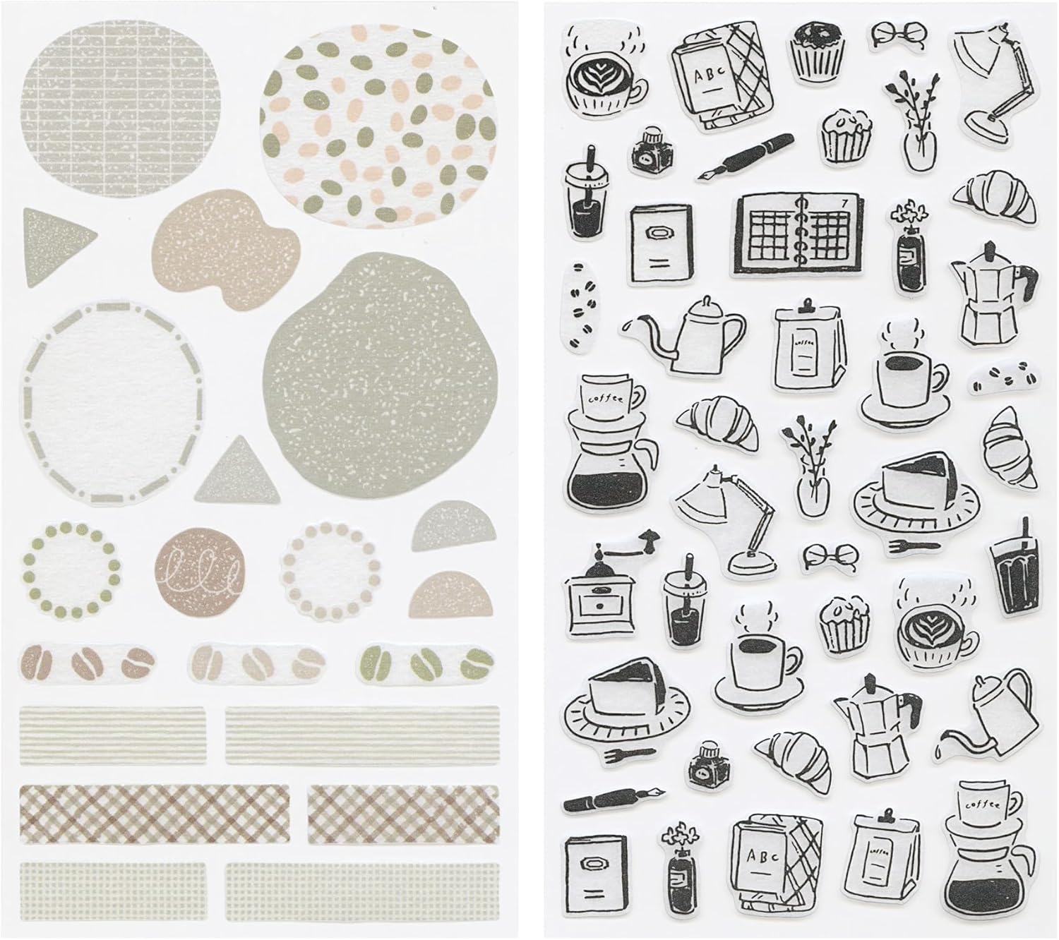 Peel and stick masking stickers 2 pieces  notebook decoration cute 826