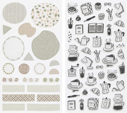 Peel and stick masking stickers 2 pieces  notebook decoration cute 826