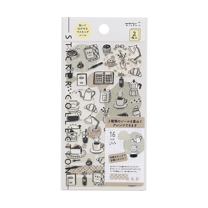 Peel and stick masking stickers 2 pieces  notebook decoration cute 826