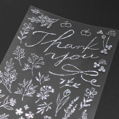 Midori 82649006 Sticker Decal Foil Thank You Flower Pattern