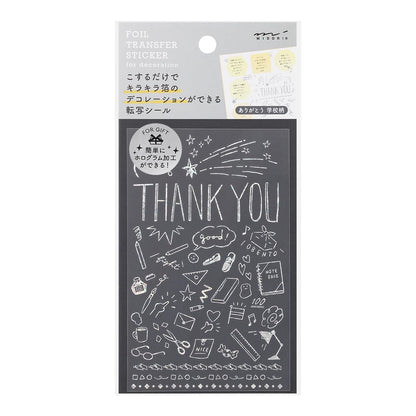 Midori 82650006 Sticker Decal Foil Thank You School Pattern