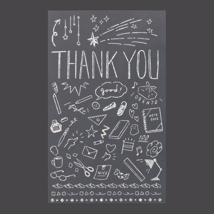 Midori 82650006 Sticker Decal Foil Thank You School Pattern