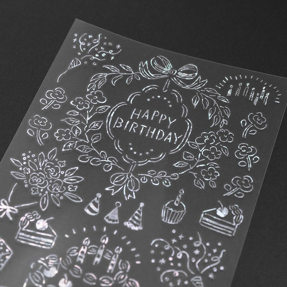 Midori 82653006 Sticker Decal Foil Birthday Pattern