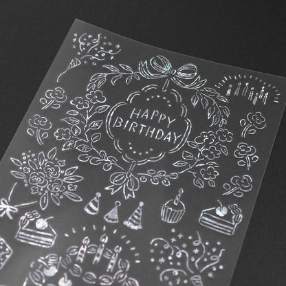 Midori 82653006 Sticker Decal Foil Birthday Pattern
