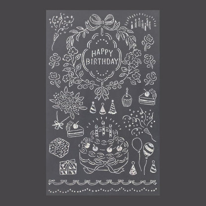 Midori 82653006 Sticker Decal Foil Birthday Pattern