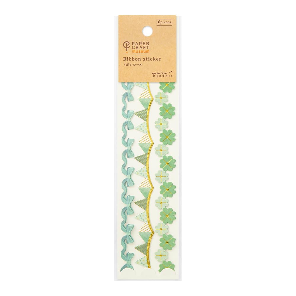 Midori Pc Museum Ribbon Sticker 2660 Green