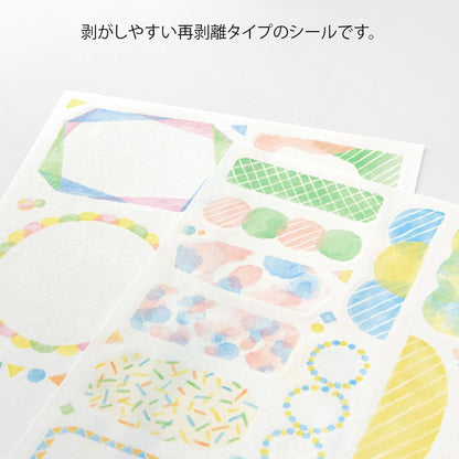Watercolor Stickers 2 Sheets by Midori