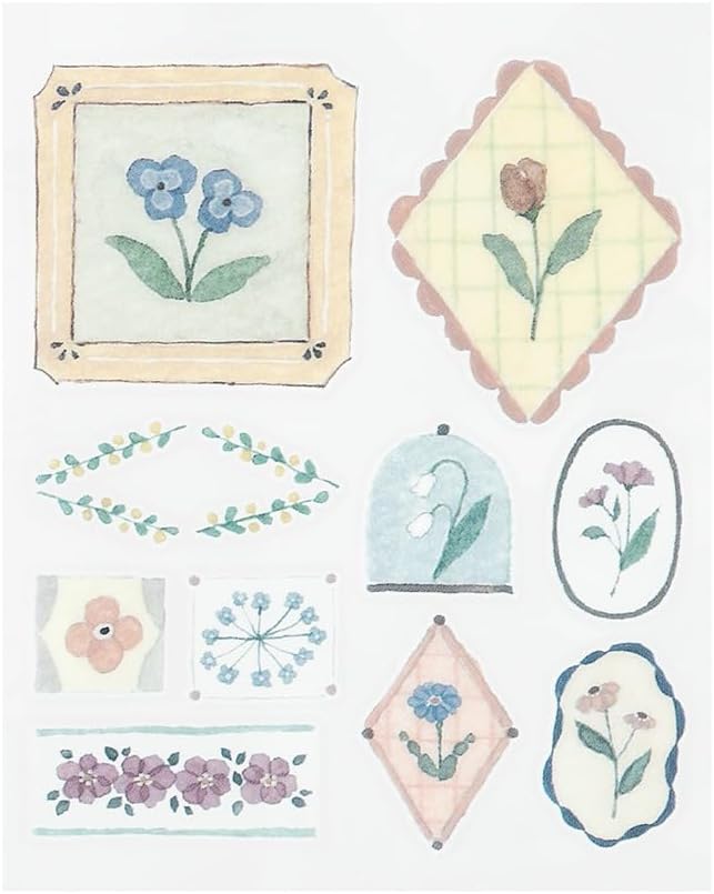 Midori 82697006 Sticker Transfer, Glossy, Floral Print