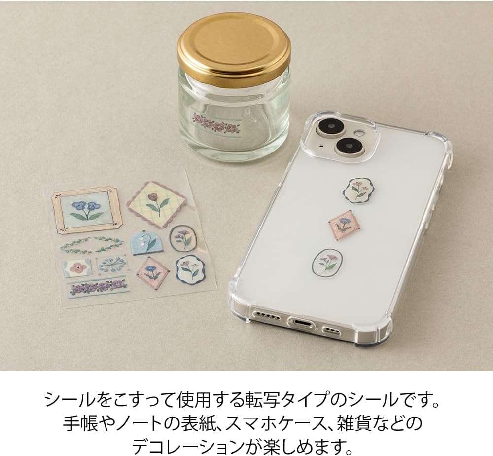 Midori 82697006 Sticker Transfer, Glossy, Floral Print