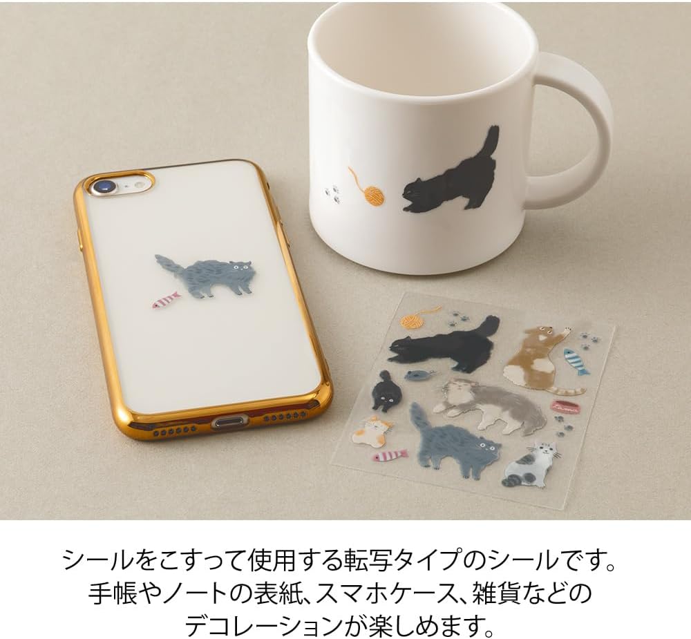 Midori 82700006 Sticker Decal Glossy Cat Pattern