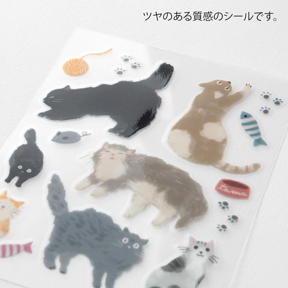 Midori 82700006 Sticker Decal Glossy Cat Pattern