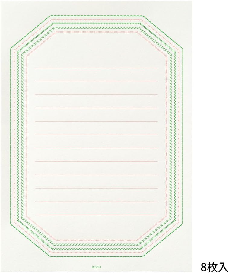 Midori 86462006 Letter Set, Typography, Frame Pattern, Pink