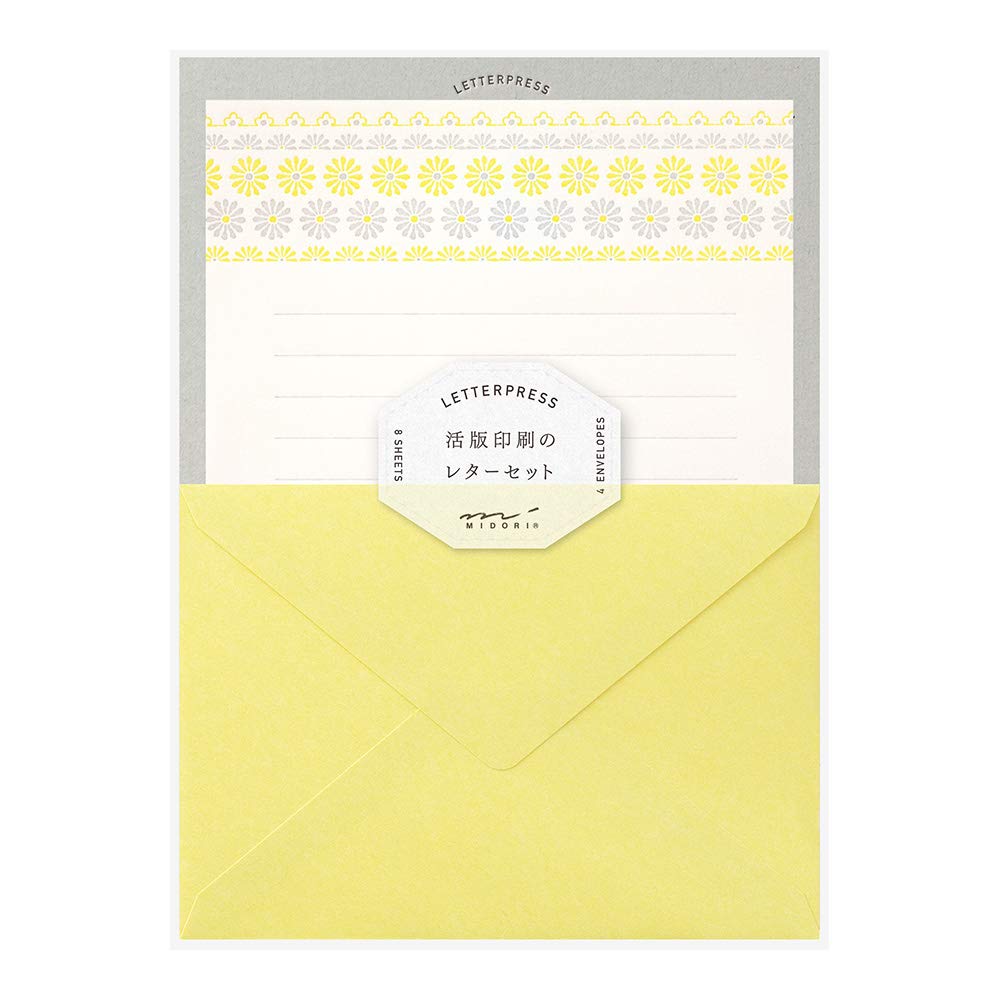 Letter Press, Yellow Flowers