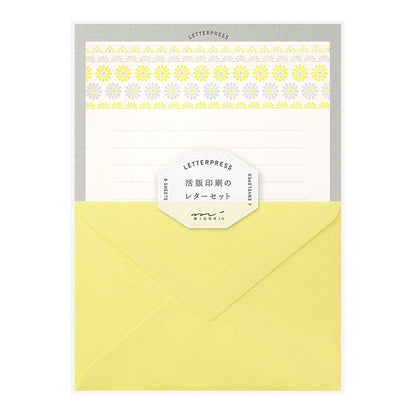 Letter Press, Yellow Flowers